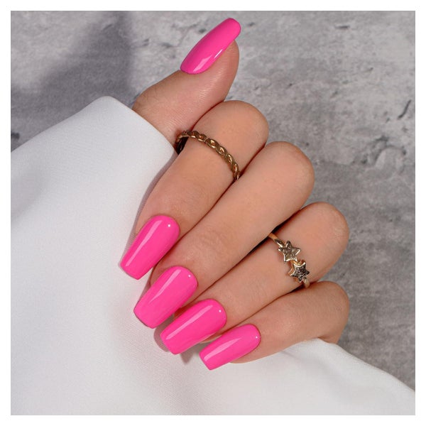 Künstliche Nägel Press On Soft Gel Sarg Neon Pink Set 24 Hei 1 St