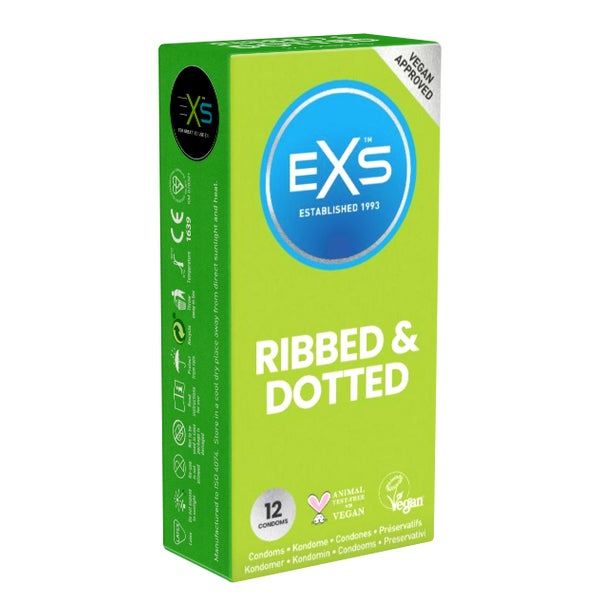 «Ribbed & Dotted» Kondome - 12er Pack, gerippt und genoppt (12 Kondome) 12 St