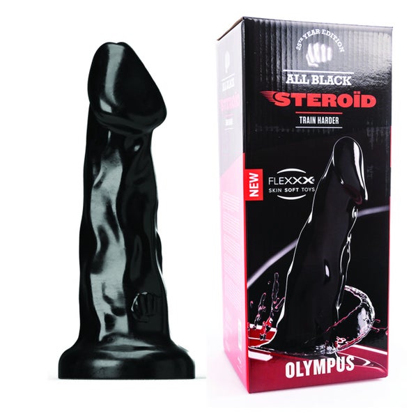 All Black - Gerippter XXL-Dildo