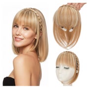 Stirnband Pony Haarteil Haaraufsatz L-Dunkelblond Mix mit Bl 1 St