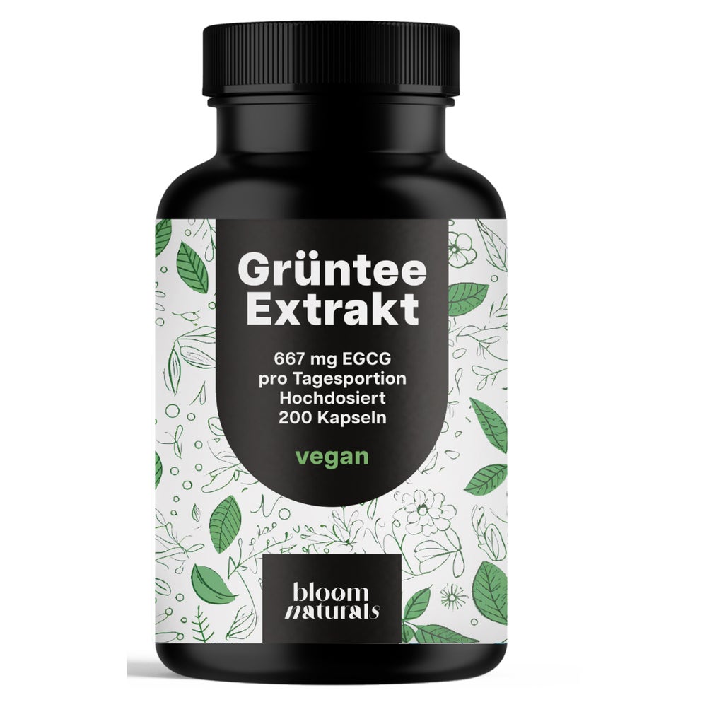 Grüntee Extrakt - 200 Kapseln - Bloom Naturals 200 St