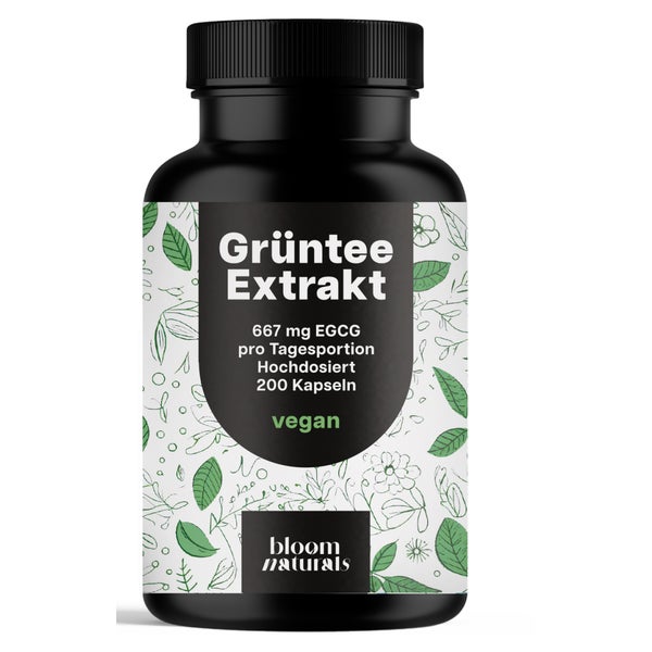 Grüntee Extrakt - 200 Kapseln - Bloom Naturals 200 St