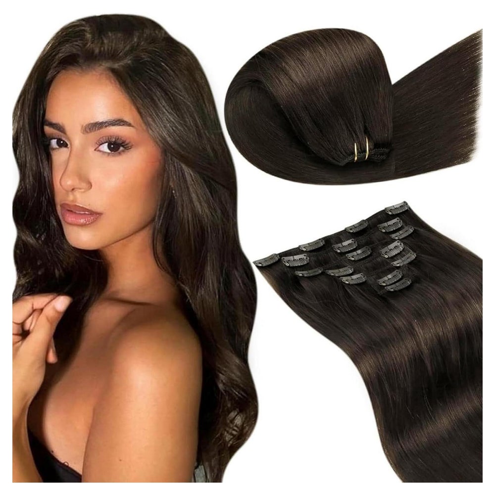 Haarverlängerung Clip in Extensions Echthaar Remy 60cm-120g 1 St
