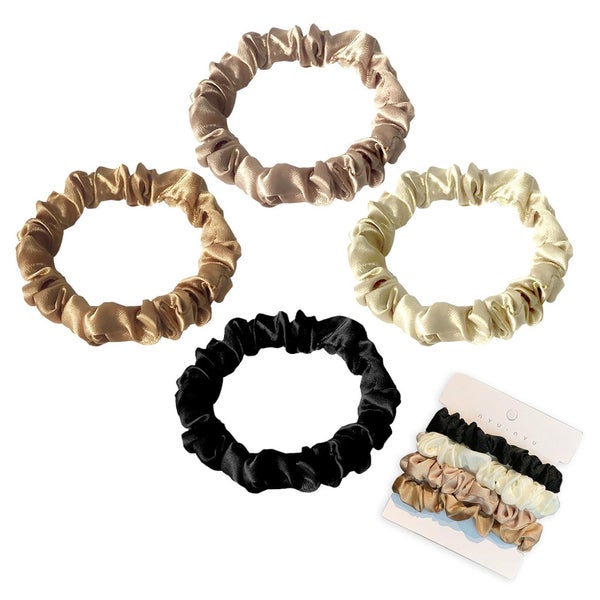 4er Set Seide Satin Scrunchies Haargummi in 4 Farben - Haars 1 St