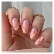 24x Glitter Mandel Nägel Rainbow French Press on Nails Damen 1 St