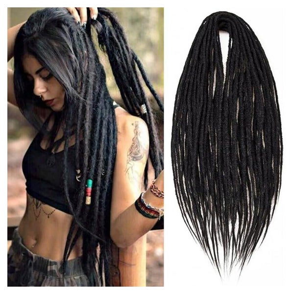 Dreadlocks Extensions 24 Inch 10 Strands Crochet Double-ende 1 St