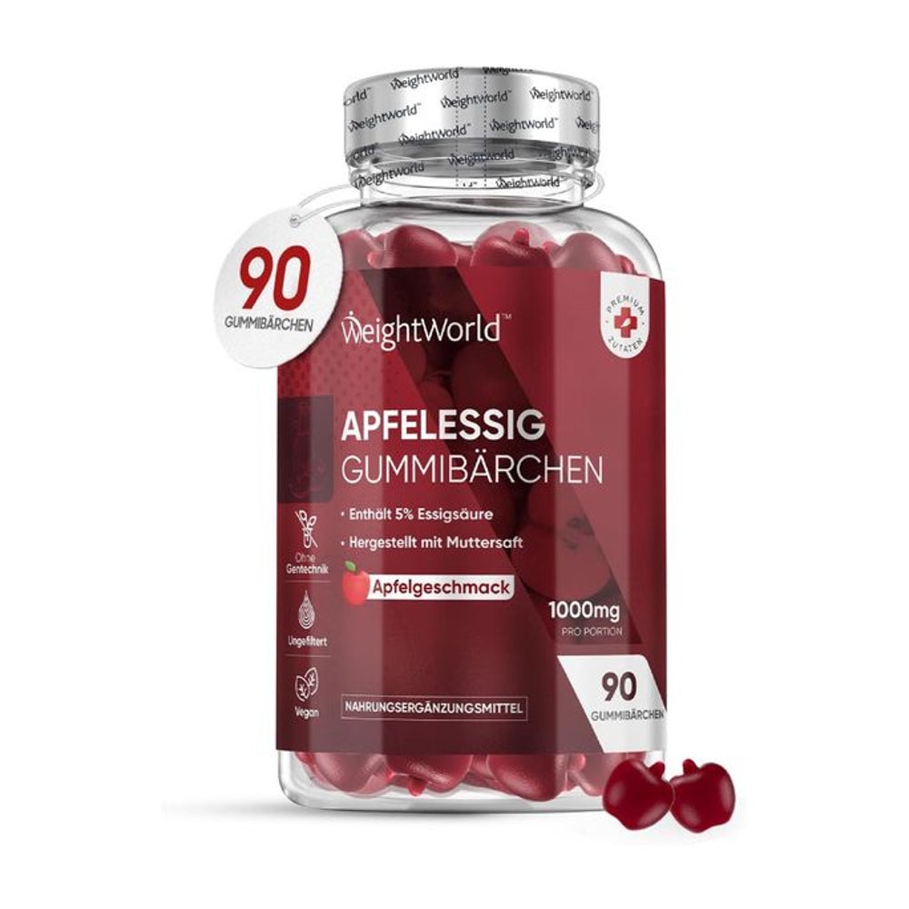 WeightWorld Apfelessig Gummibärchen 1000mg 90 St