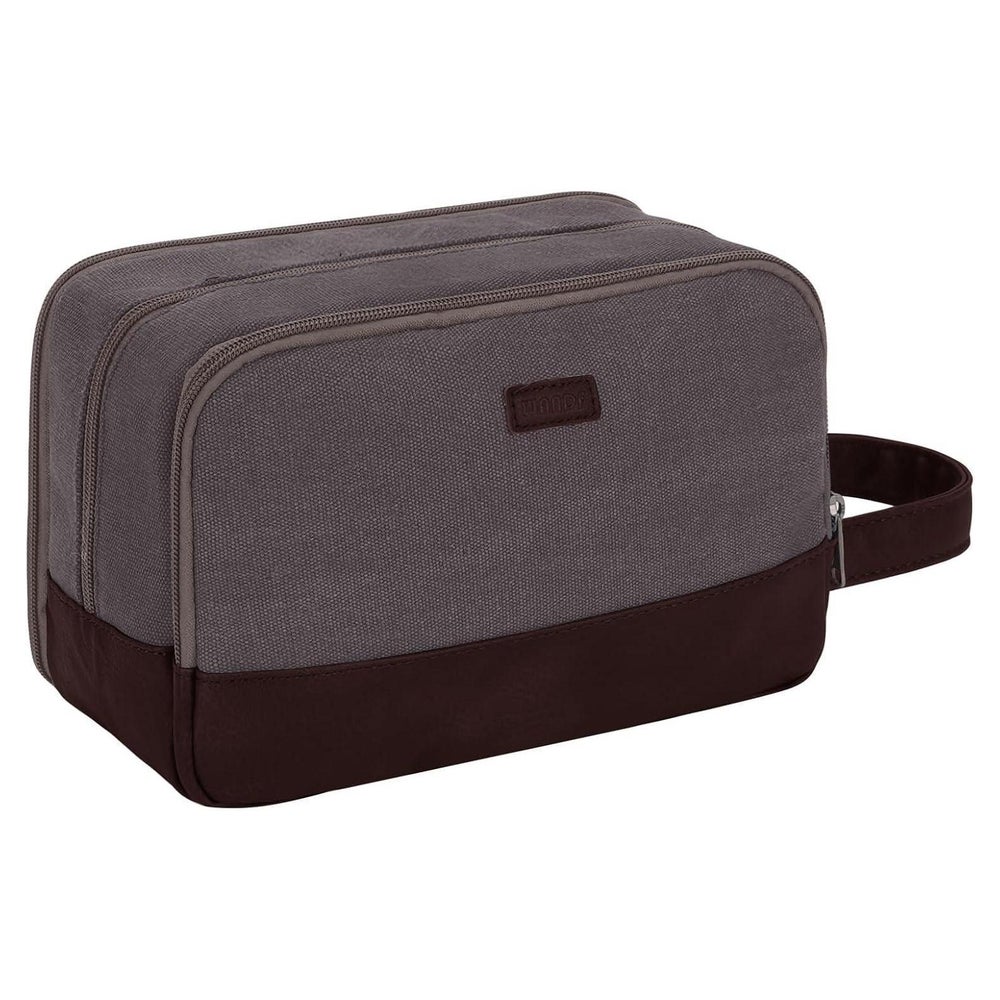 Kulturtasche Herren Reise Canvas Ledertasche Dopp Kit Taupe 1 St