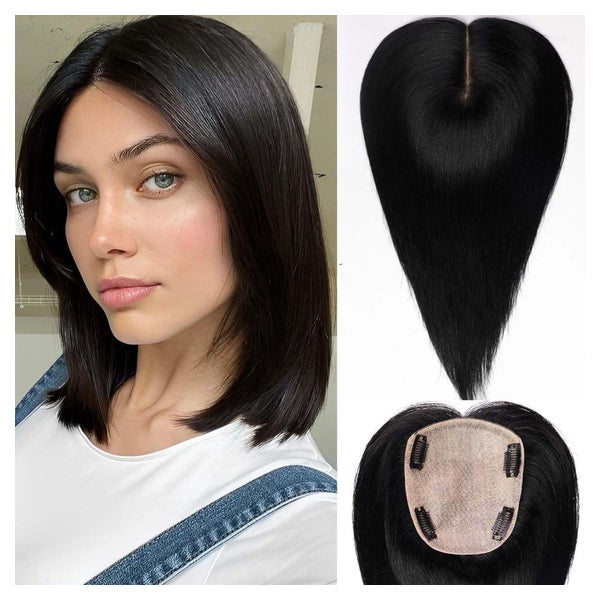 Haar Topper Basis Echthaar Damen 14 Zoll ohne Pony natürlich 1 St