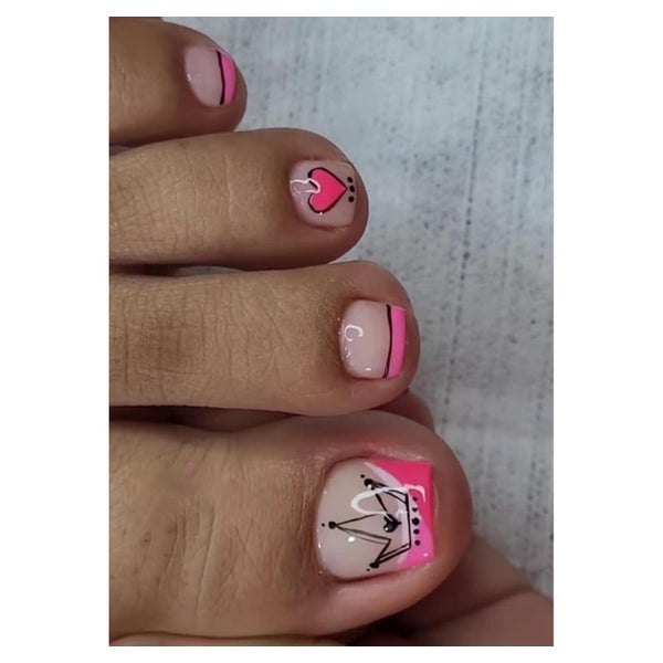 Falsche Zehennägel Aufkleben 12 Größen Nailart D-French 24pc 1 St