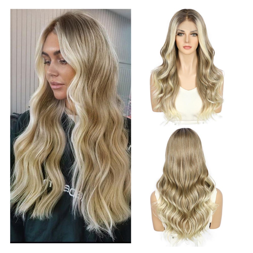 Perücke Lacefront 13x4 Synthetik Vorgezupft Blond 22 Inch Om 1 St