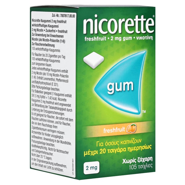 Nicorette Kaugummi 2 mg freshfruit - Reimport 105 St
