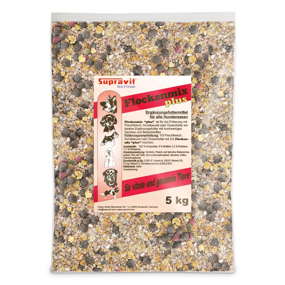 Supravit Flockenmix für Hunde - schmackhafte Flockenmischung - optimale Ergänzung 5 kg