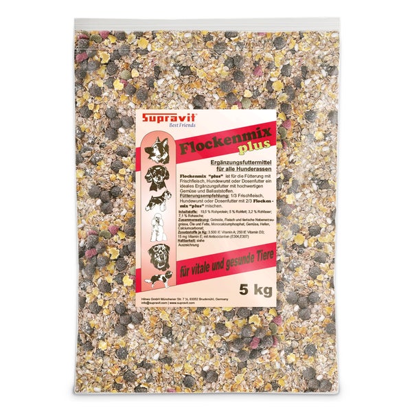 Supravit Flockenmix für Hunde - schmackhafte Flockenmischung - optimale Ergänzung 5 kg