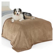 Lesure wasserdichte Hundedecke XL 152x203cm Sherpa Fleece, waschbar, Kamel