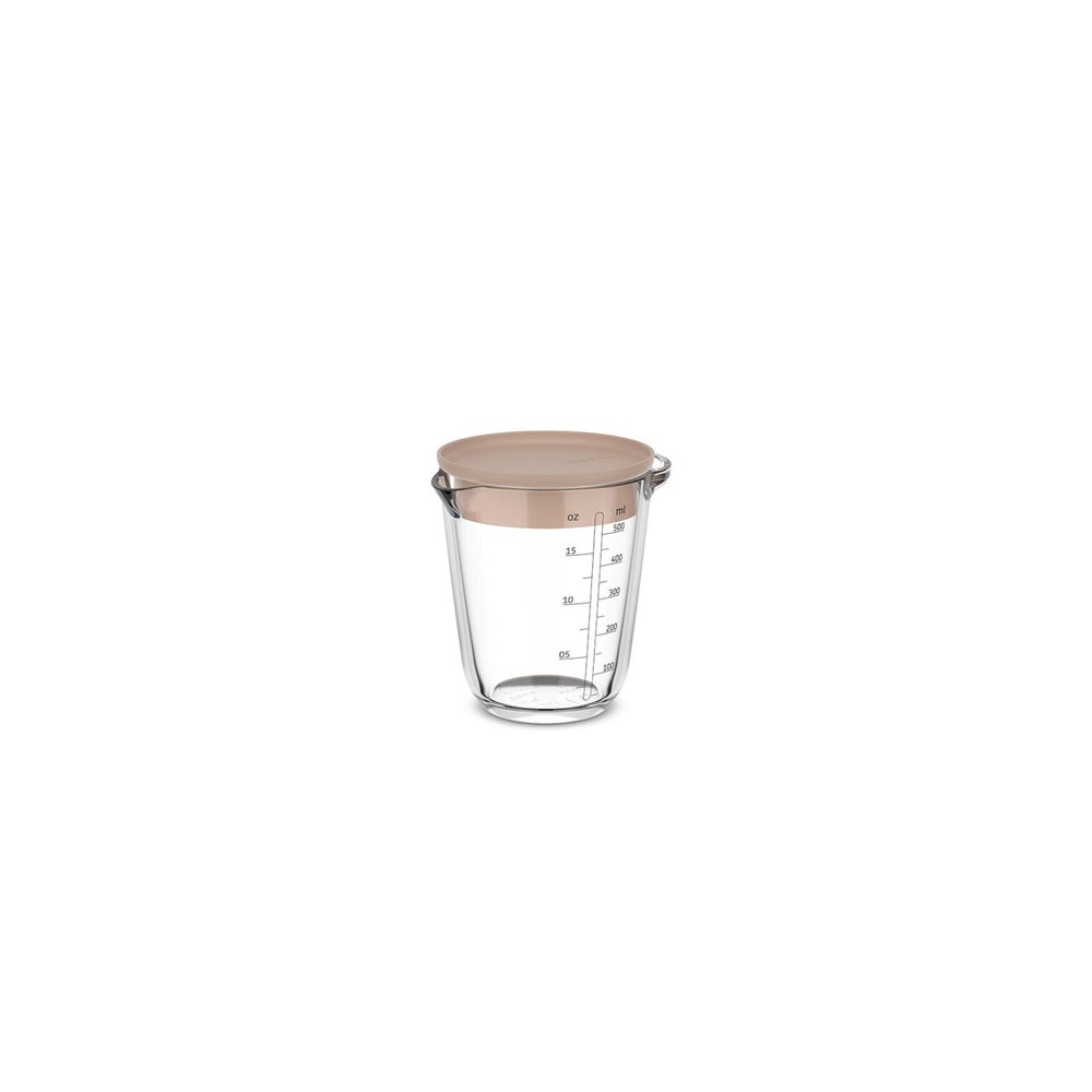 Mepal Messbecher Chef It Glas 500 ml mit Deckel Chalk