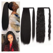 Ponytail Haarteil Clip in Extensions Kunsthaar Schwarz Yaki+ 1 St