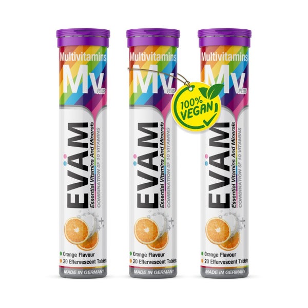 Multivitamin Brausetabletten 10 Vitamine vegan 3er Pack 60 St