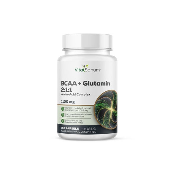 VitaSanum® BCAA + Glutamin 2:1:1 – 5500 mg Tagesportion 185 g