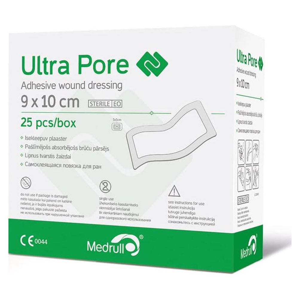 Medrull Steriler Wundverband 9x10 cm Sterile Wundpflaster ULTRA PORE 1 St