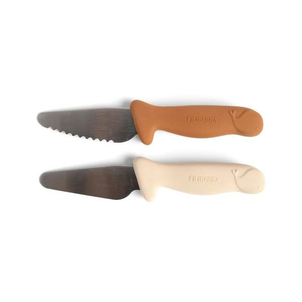 FILIBABBA Kindermesser "Pumpkin & Offwhite" 2er Pack 1 St