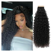 Tape Extensions Echthaar Kinky Curly 1B# 16zoll-40.6cm(40er 1 St