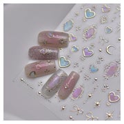Nagelsticker 3D selbstklebend Herz Schleife Mond Stern Nail 1 St