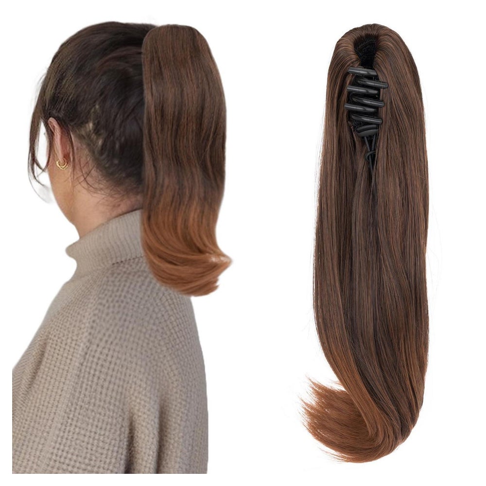 Pferdeschwanzverlängerung Haarteil 30 CM Rotbraun mix Mittel 1 St