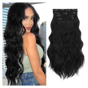 Extensions Clipin 4 Stück Synthetisch 50cm Frauen Schwarz 1 St