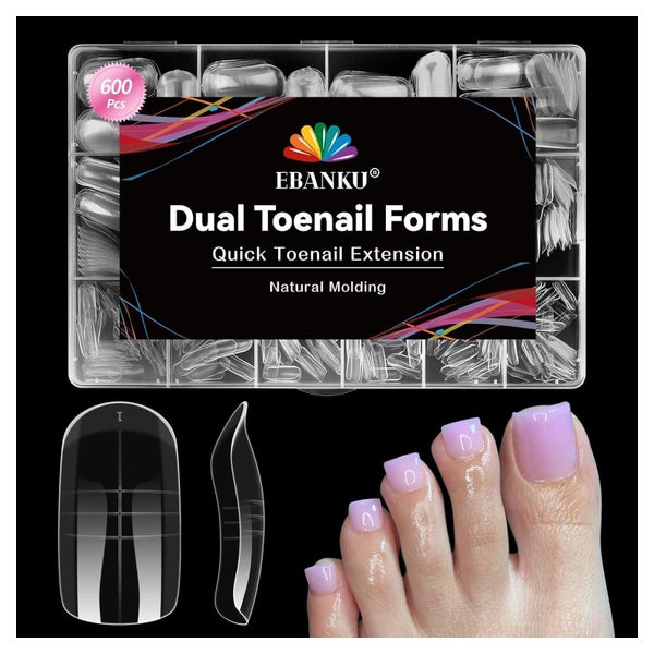 Polygel Tips Zehennägel Nagelformen Nagelverlängerung 600PCS 1 St