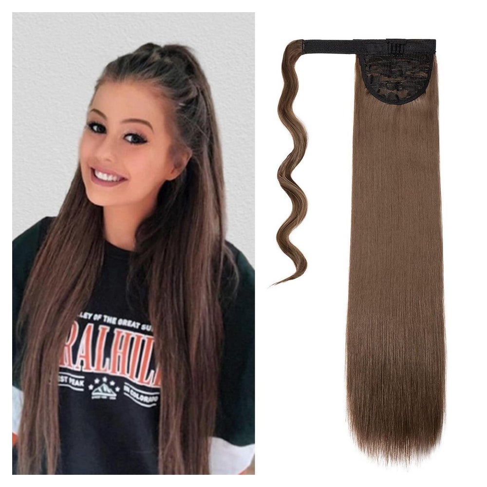 Pferdeschwanz Extensions Clip in Haarteil Zopf 55 cm Chestnu 1 St