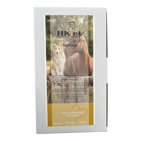 HKVet HK 100 Bandage, 10 cm x 4,5 m, 18 Stück - Flexible Bandage für Tiere 1 St