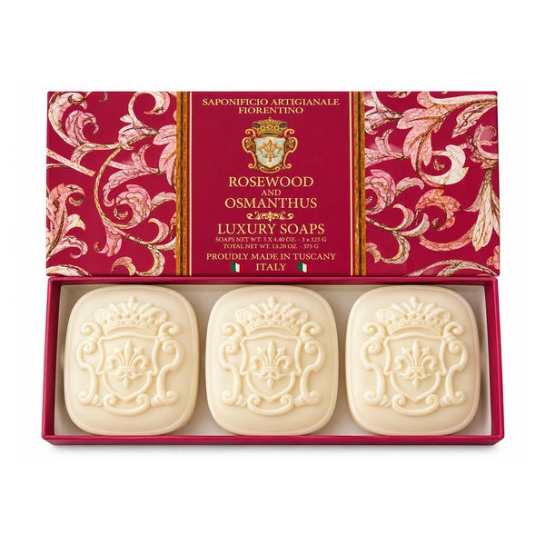 Saponificio Artigianale Fiorentino Luxury Seifen Geschenkset Rosewood & Osmanthus 375 g