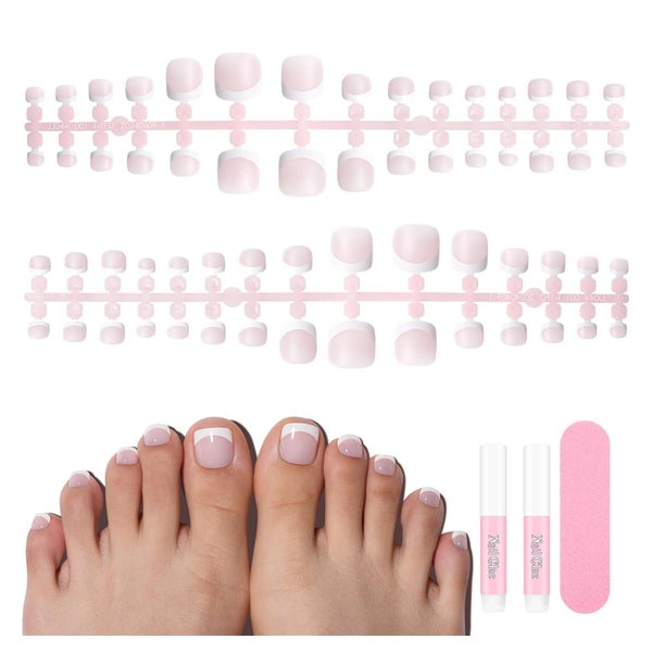 Nagelset 150 Stück 3in1 Aufkleben 15 Falsche Fußnägel Hellro 1 St