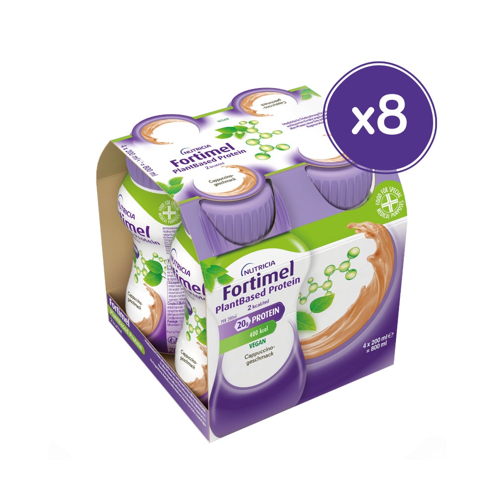 Fortimel Plantbased Protein 2 Kcal Cappuccino 8X4X200 ml
