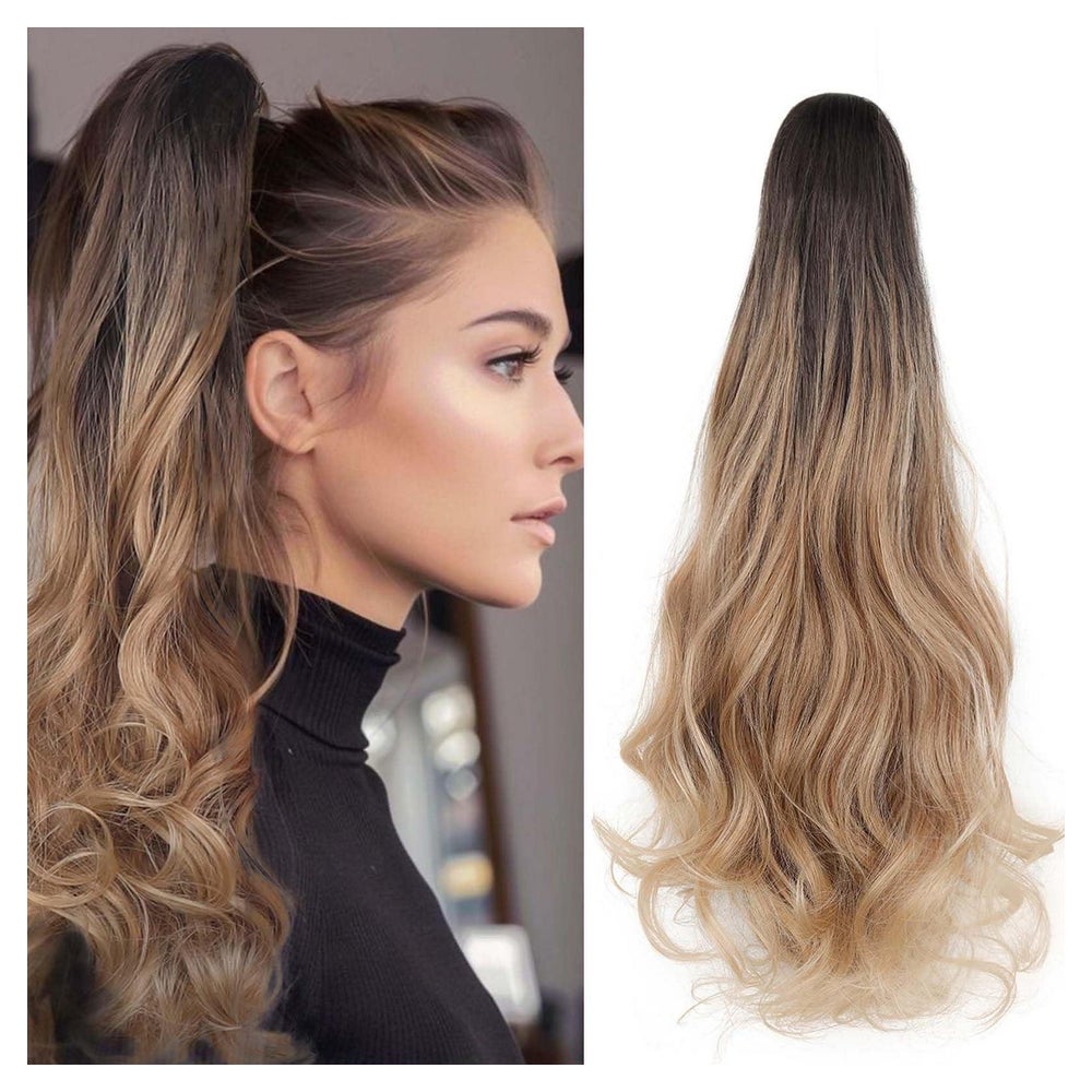 Haarteil Ponytail Clipin 45 cm 140g Braun Ombre mix Braun 1 St