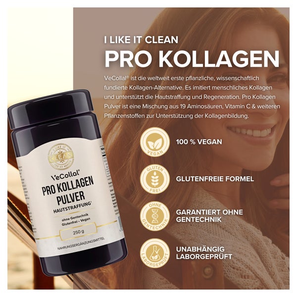 Pro Kollagen Pulver Vecollal I Like It Clean 250 g