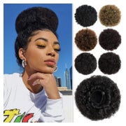 Haarteil Ponytail Dunkelstes Braun Neigt zu Schwarz Afro Kor 1 St