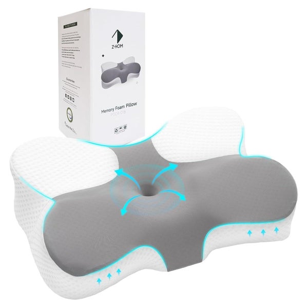 Nackenkissen Flugzeug Reisekissen Memory Foam Grau Ergonomis 1 St
