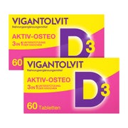 Produktabbildung: VIGANTOLVIT Vitamin D3 K2 Kalzium 2X60 St
