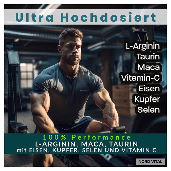 L-Arginin Komplex Mit Taurin & Maca - Hochdosiert 180 Kapseln Vegan