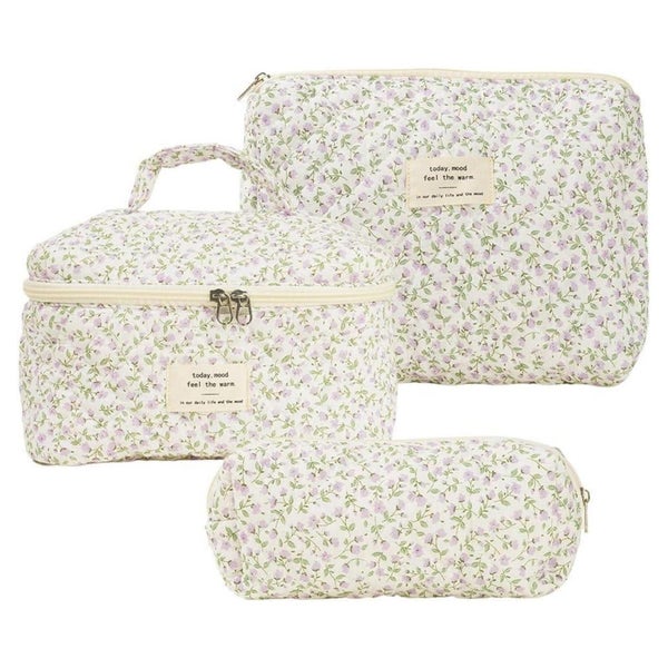 3-teiliges Kosmetiktaschen Set Reise Make-up Bag Baumwolle B 1 St