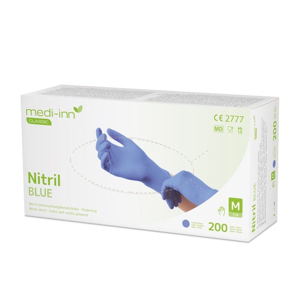 Medi-Inn Nitril blue Einmalhandschuhe Big Box, blau, puderfrei, 200er Pack, Gr. M 1000 St