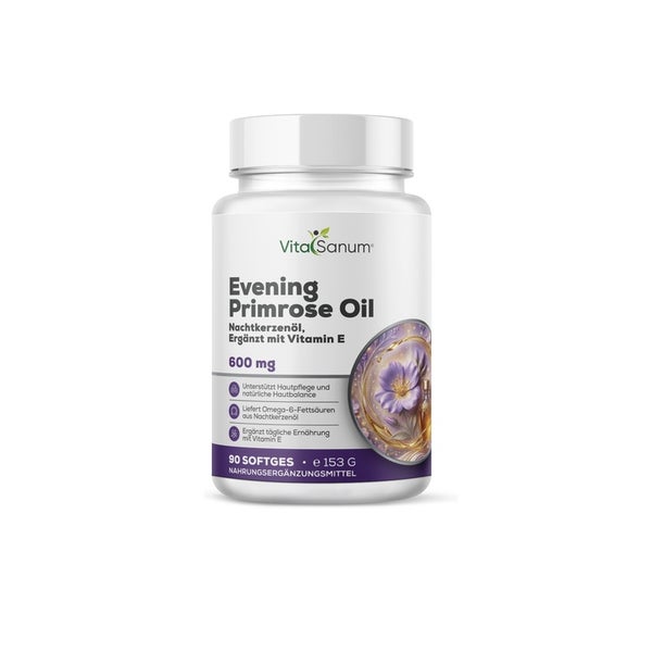 VitaSanum® Nachtkerzenöl (Oenothera biennis) – 1700 mg Tagesportion – 60 Softgelkapseln 60 St