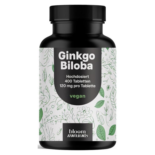 Ginkgo Biloba 6000mg - 400 Tabletten - Bloom Naturals 400 St