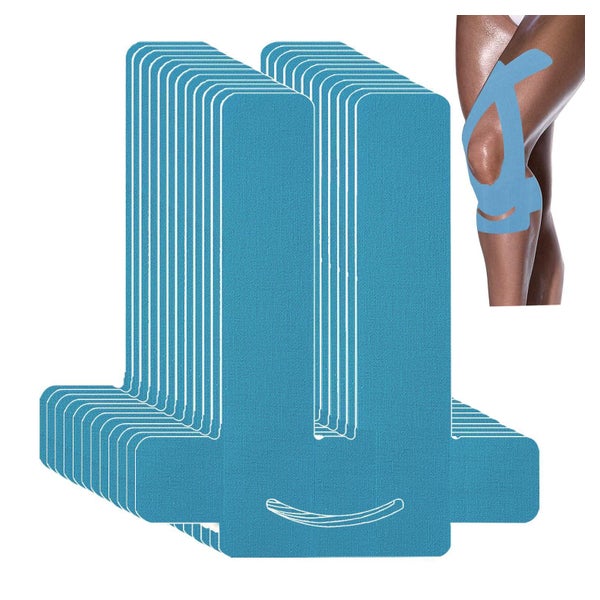 ANAMPION Kinesiotape für Knie, 12 Stück, wasserfest, Baumwolle, Blau