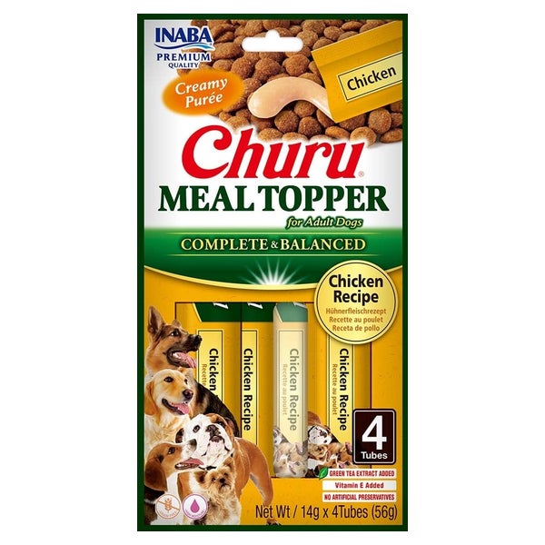 INABA Dog Meal Topper Chicken 4x14 g cremiger Hühnerfleischzusatz für Hundefutter 0,056 kg