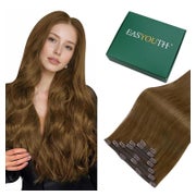 Extensions Clip Echthaar Remy Glatt Braun 40cm 7pcs 1-3 cp # 1 St