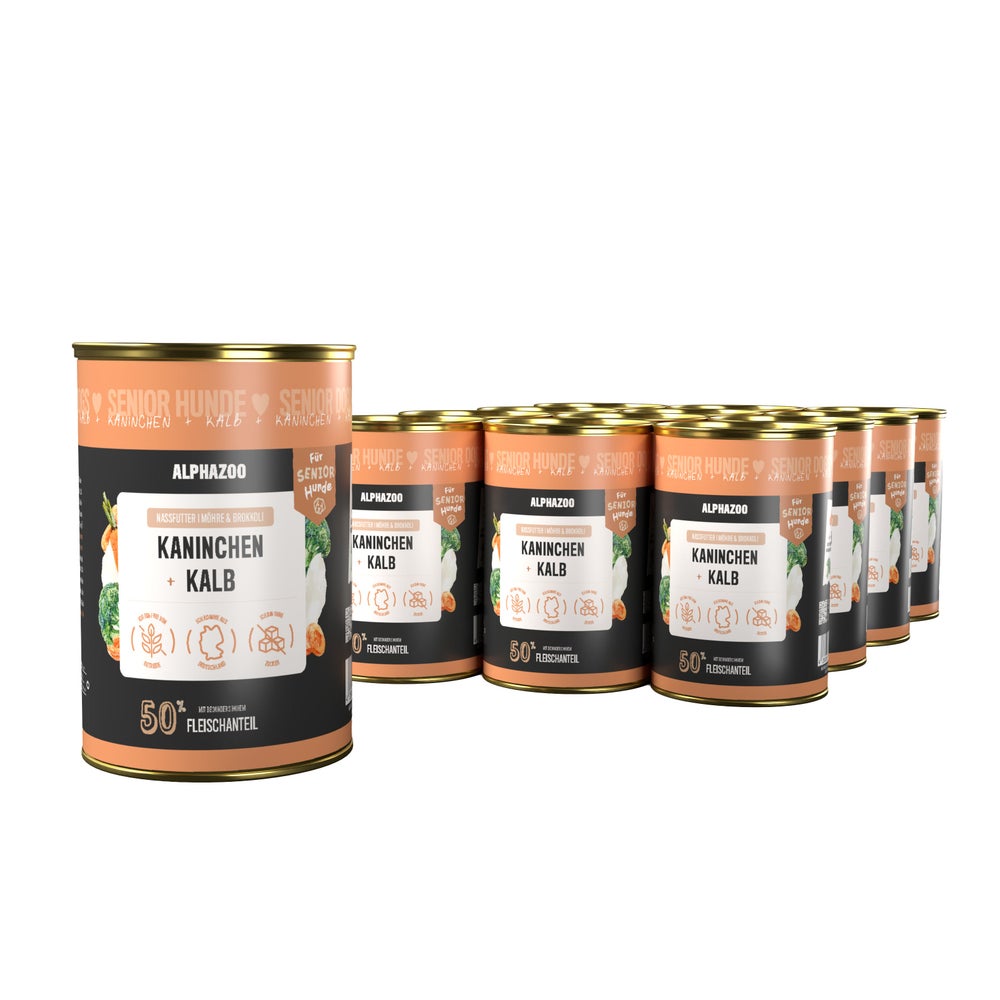 Kaninchen + Kalb für Senior für Hunde 12er 4800 g