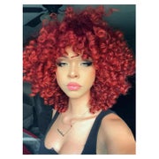 Perücke Afro Locken Kinky Curly Pony Damen Rot goldrot 1 St